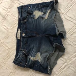 Torrid distressed jean shorts; size 16. Like new.